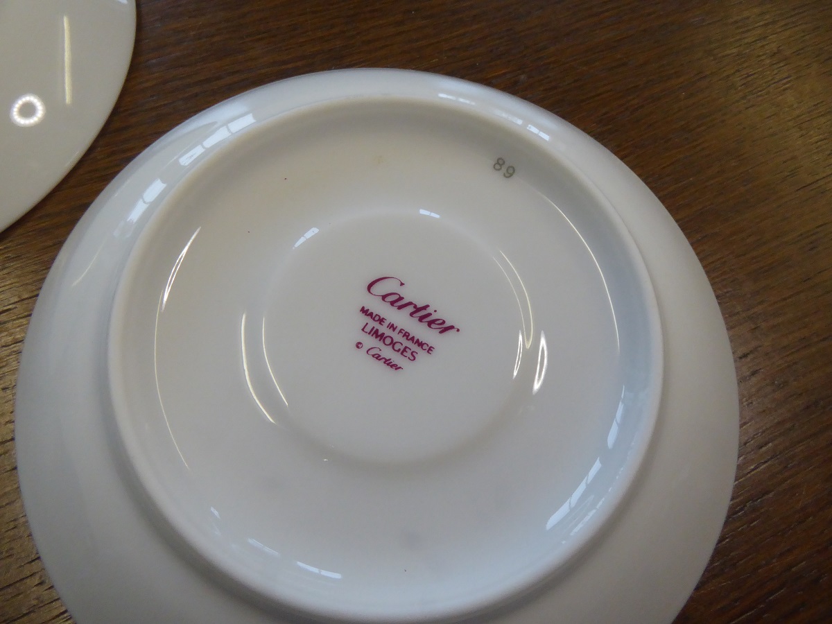 Cartier Limoges Panther Porcelain Trinket Dishes