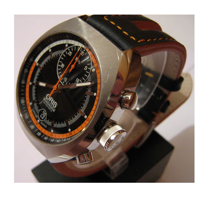 Used Oris Chronoris, Black Dial With Leather Strap & Steel Bracelet