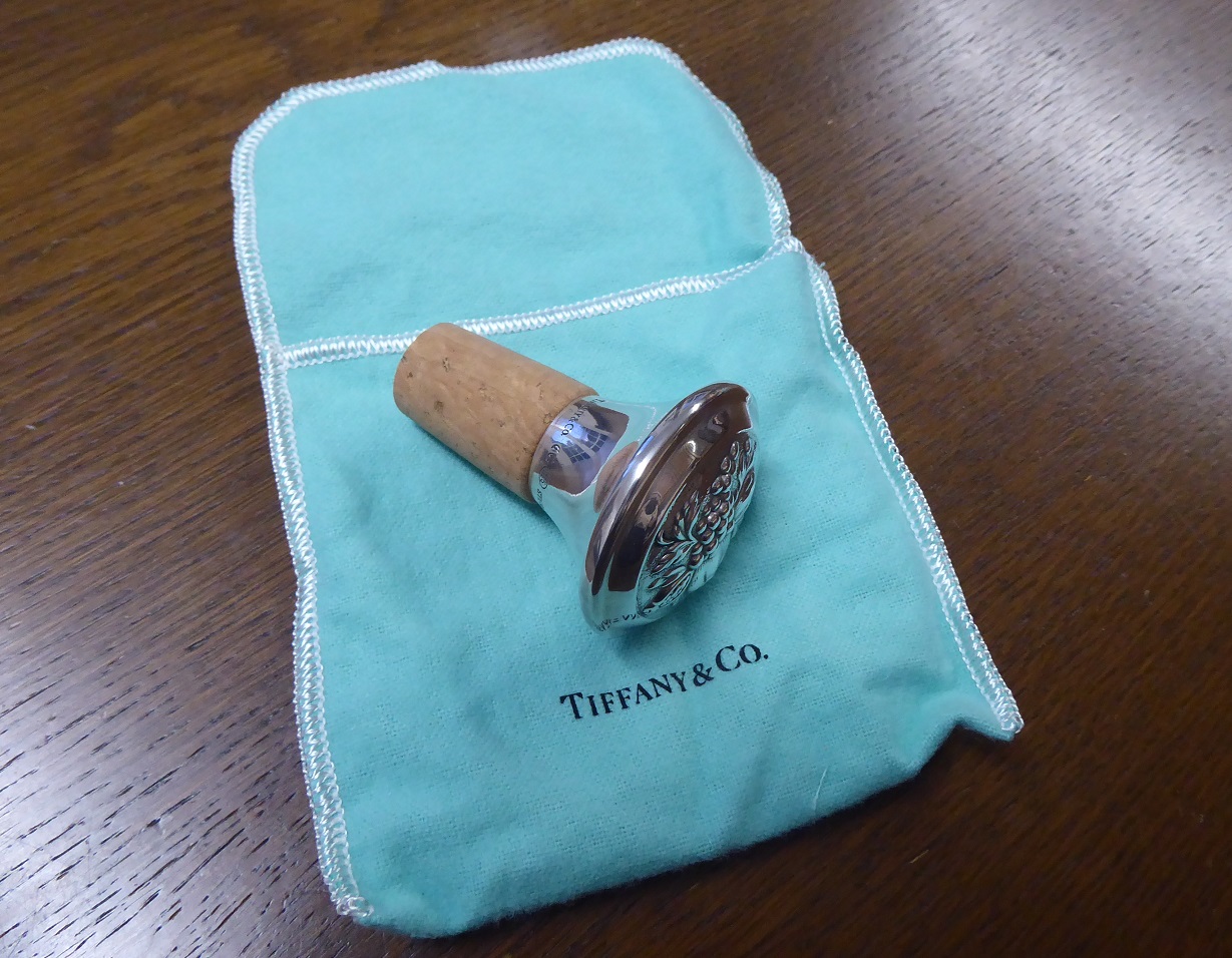 A Tiffany & Co Silver Wine Cork / Bottle Stopper