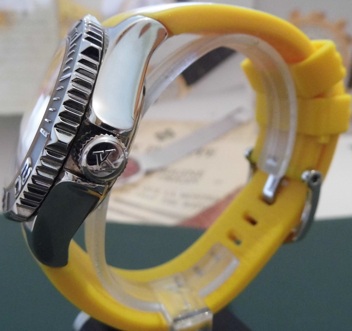 Krieger Sea Stallion Chronometer, Yellow Dial, Rubber Strap