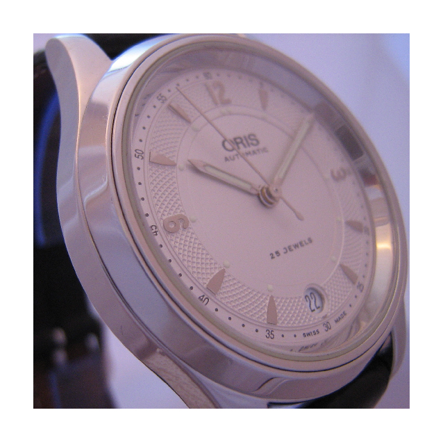 Oris Modern Classic Watch, White Dial With Black Leather Strap