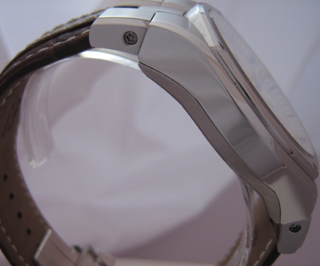 Scalfaro Cap Ferrat Second Time Zone, Silver Dial, Leather Strap