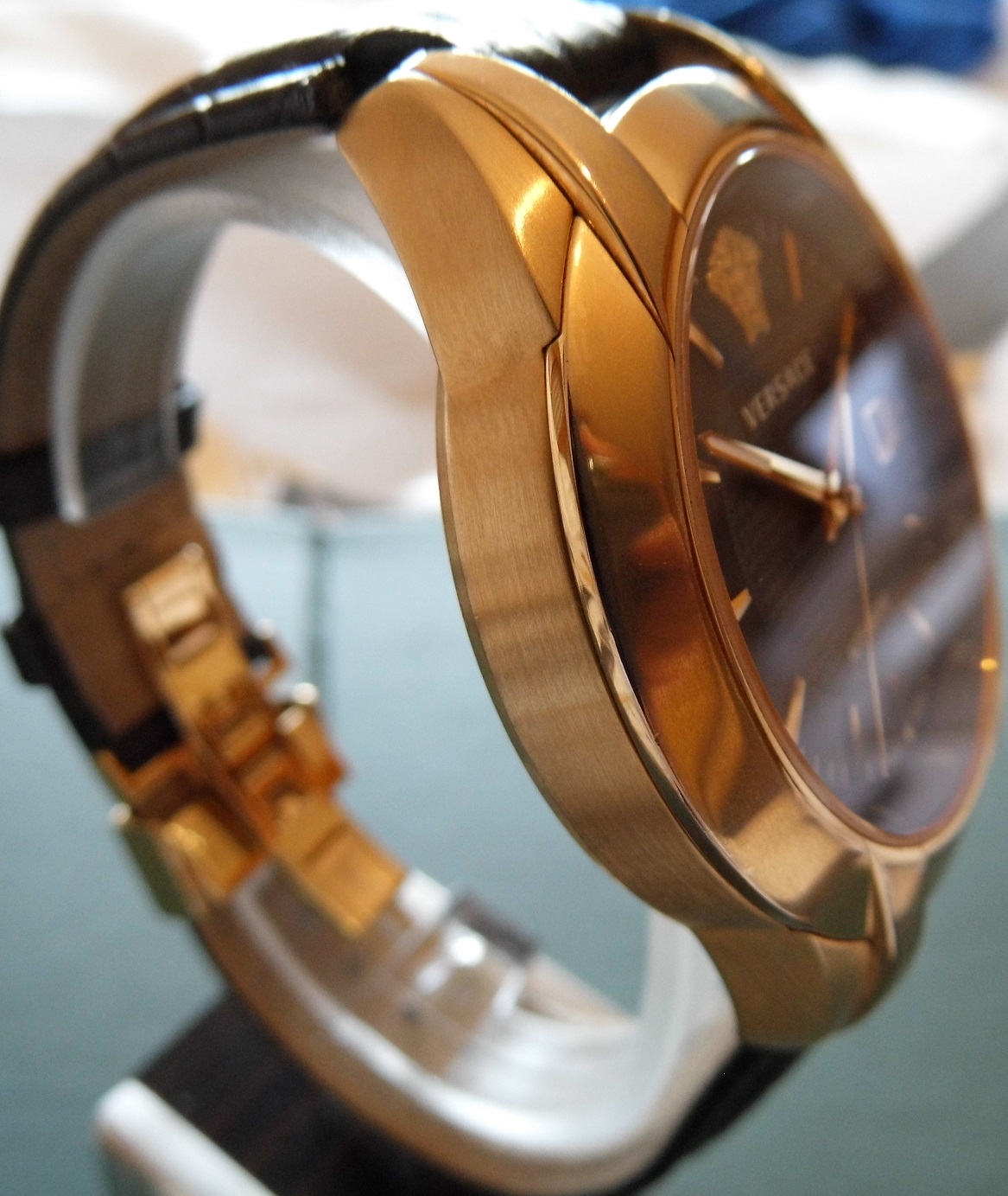 Versace Character Automatic, Black Dial, Black Leather Strap