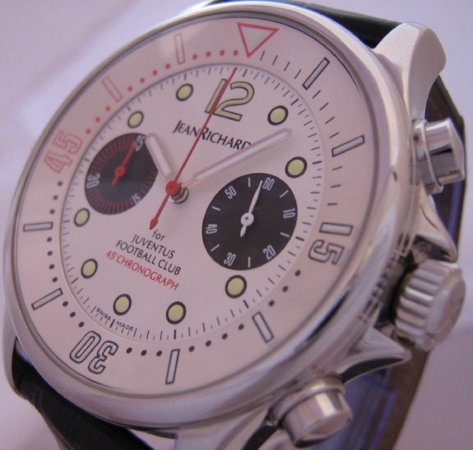 Daniel JeanRichard Juventus Chronoscope, White Dial With Black Leather Strap