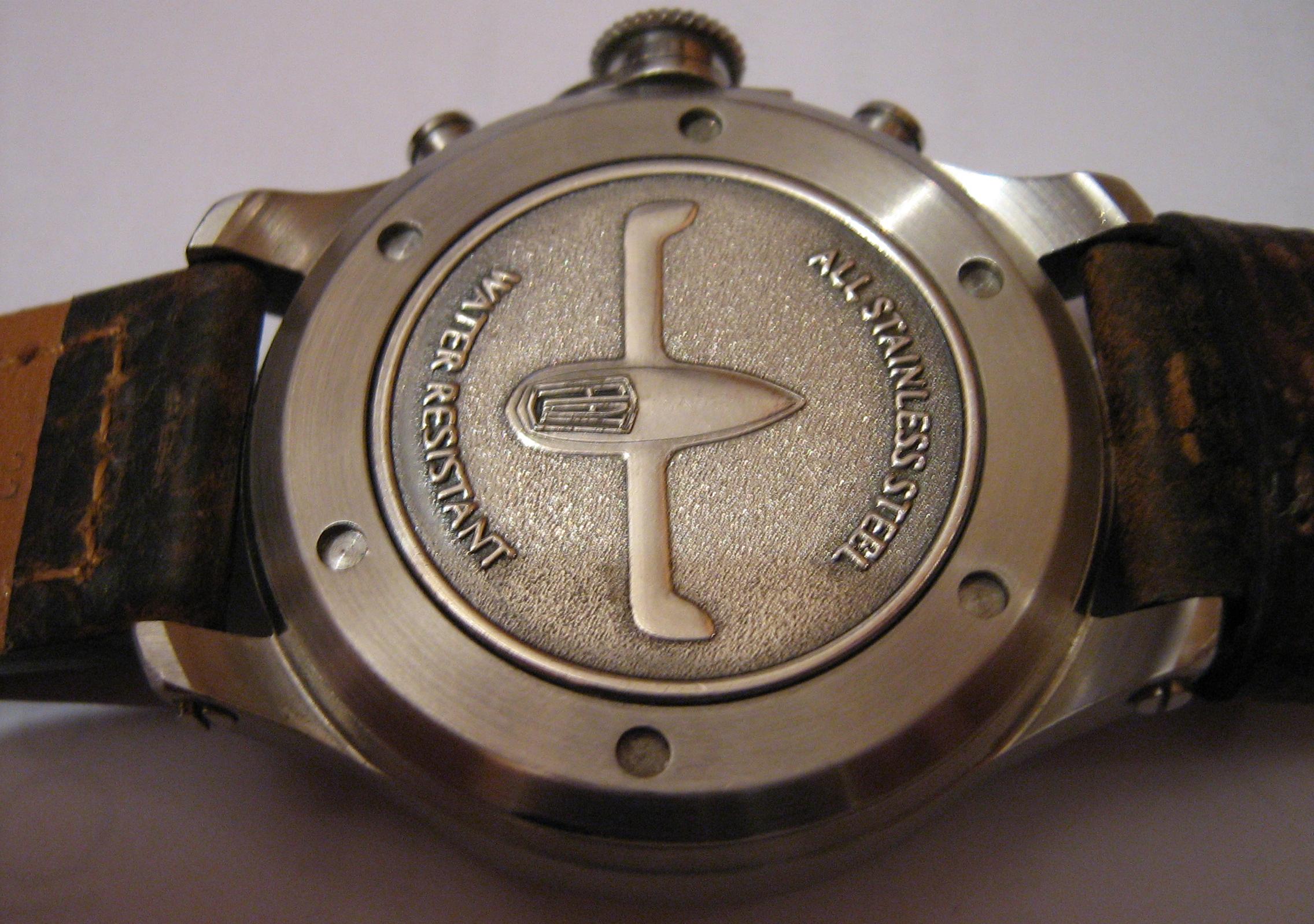 Fiat 1100S Automatic Chronograph, Black Dial With Leather Strap