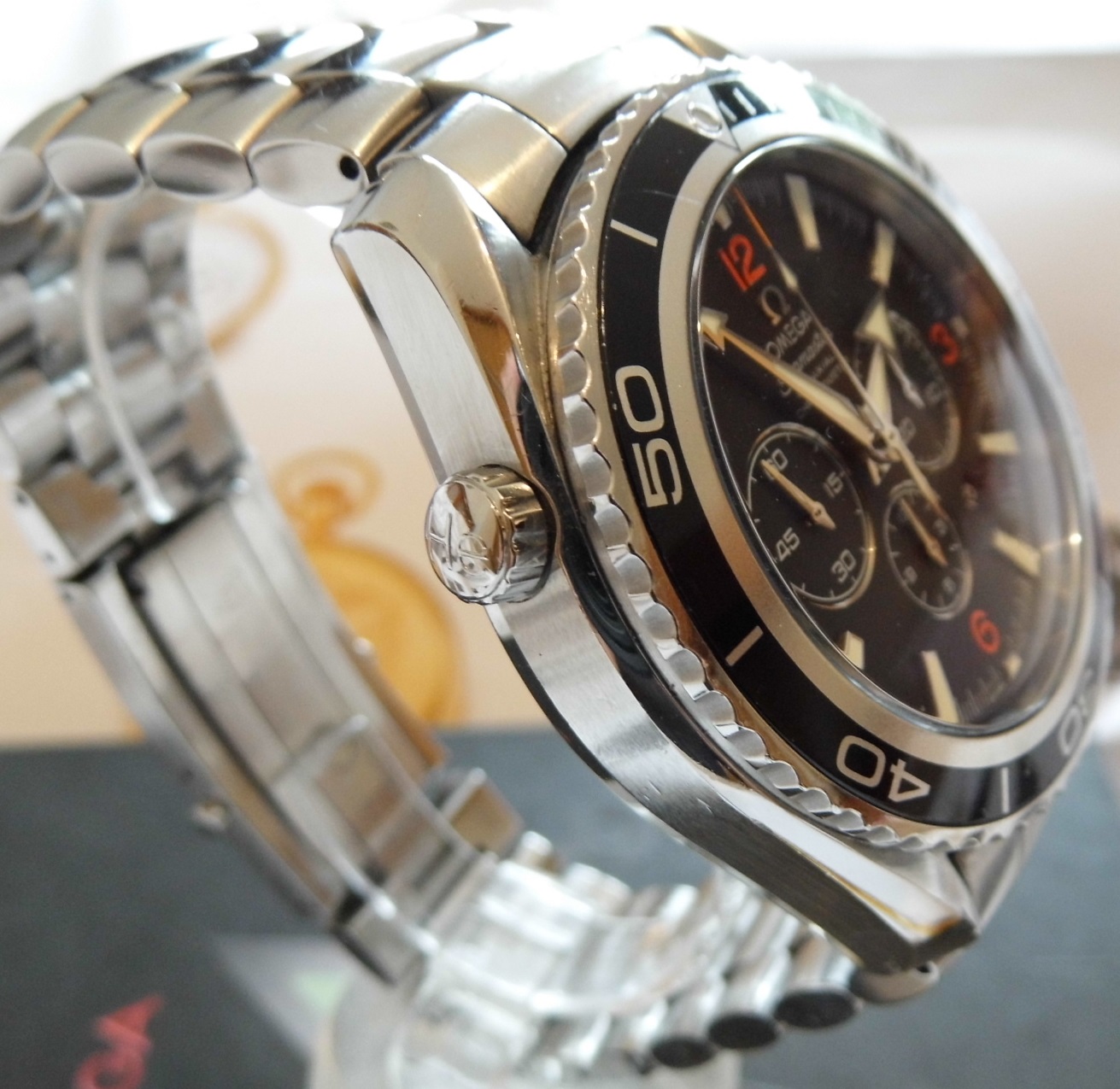 Omega Seamaster Planet Ocean Chronograph, Black Dial, Bracelet