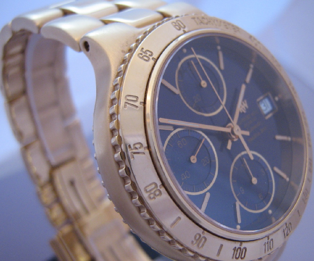 Raymond Weil Amadeus Chronograph, Blue Dial With Gold Bracelet 