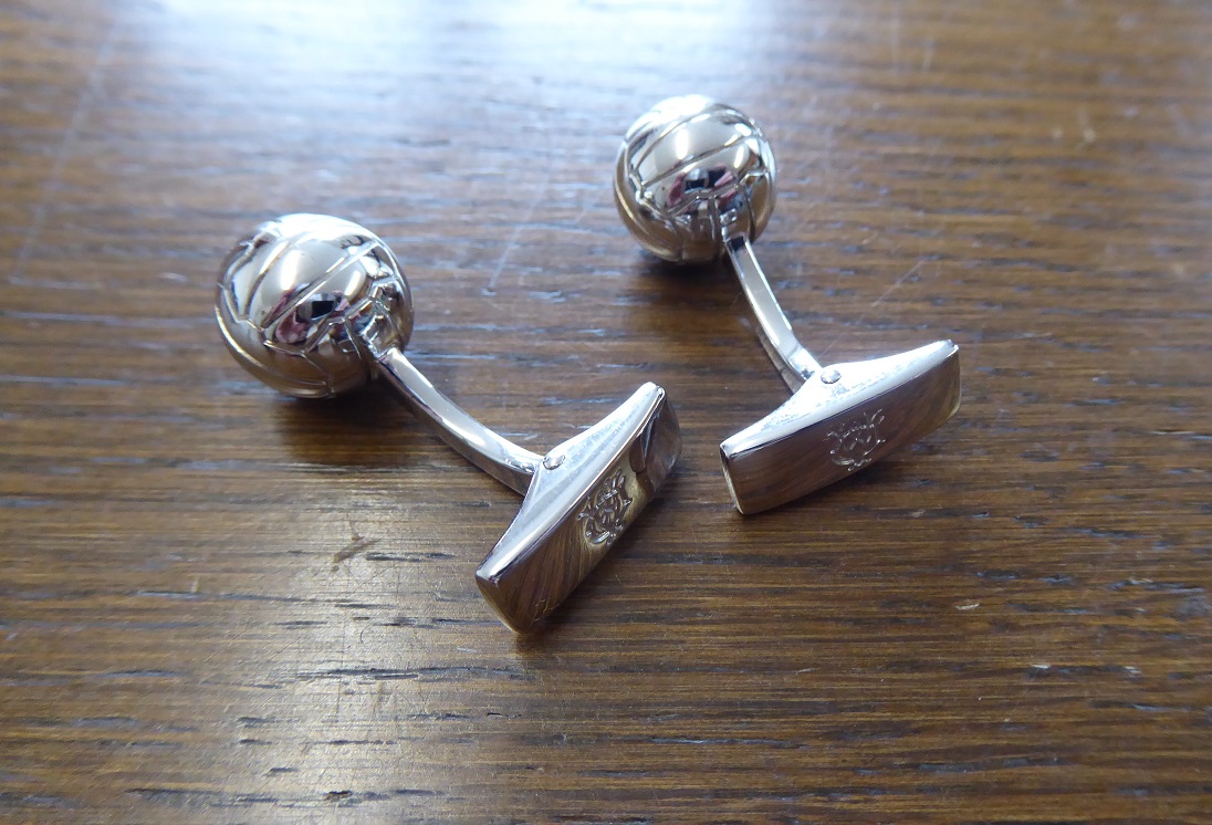 Alfred Dunhill Stainless Steel Football Cufflinks