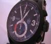 Glycine Black Jack Chronograph, Black Dial With Leather Strap