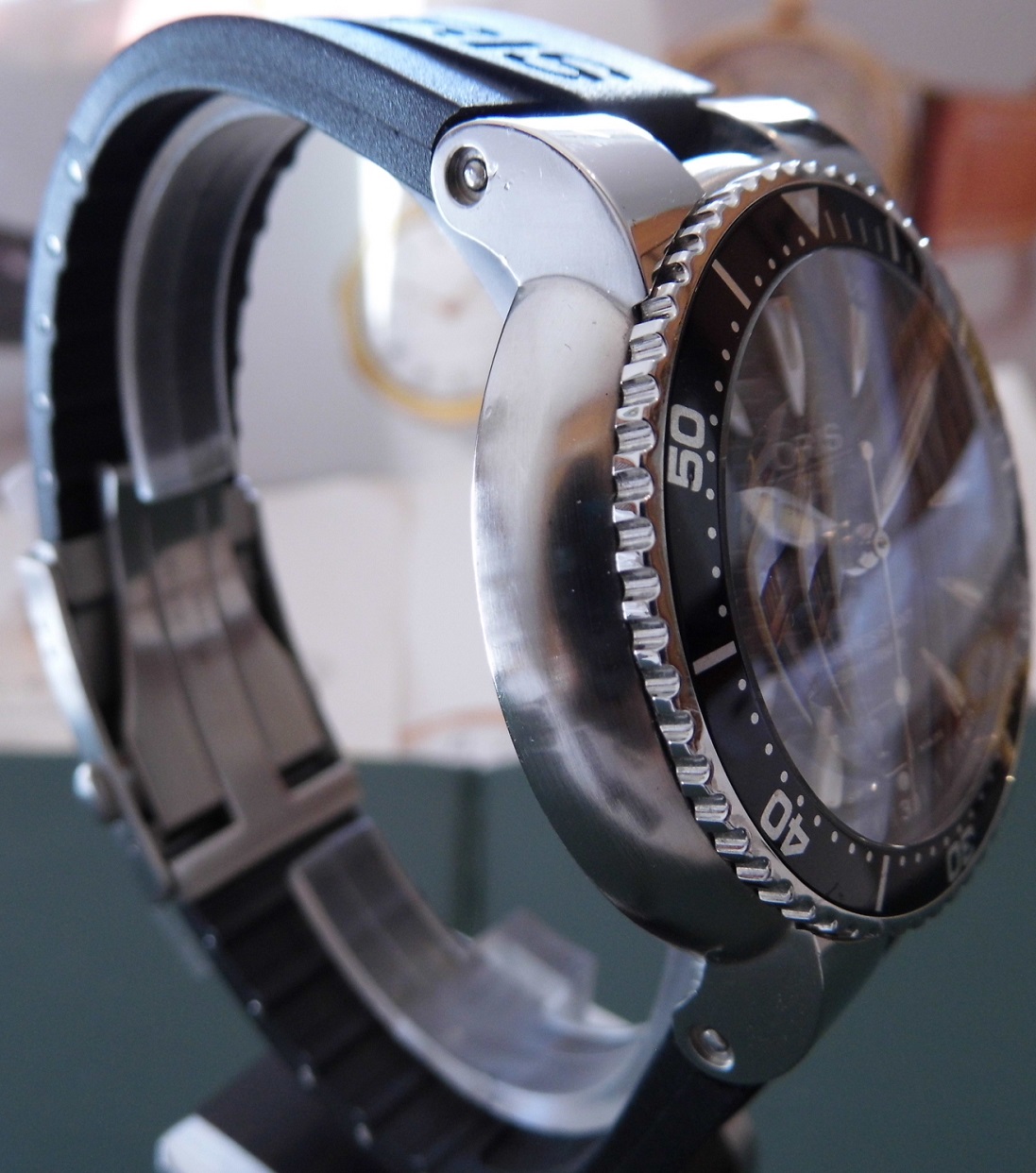 Oris TT1 Divers Watch, Black Dial, Rubber Strap