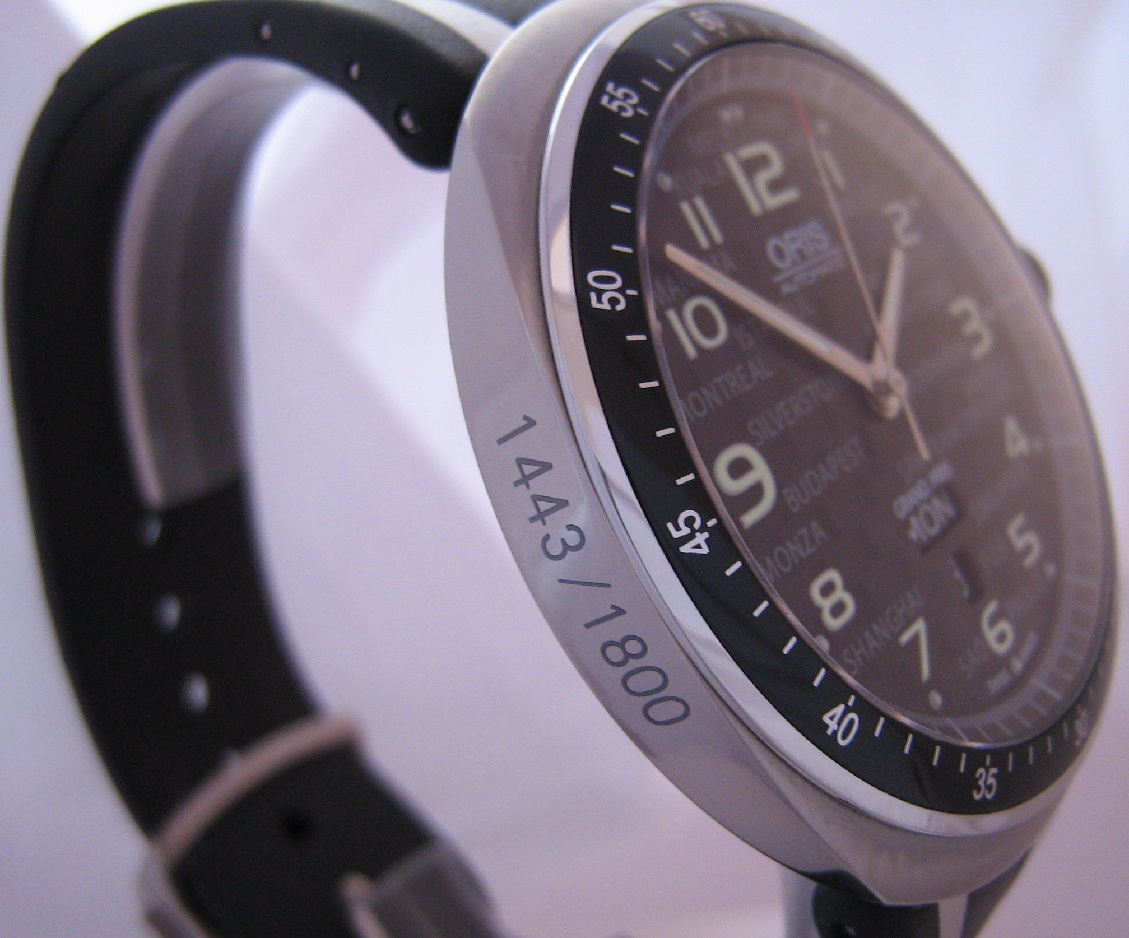 Oris TT3 Grand Prix Ltd Edition, Black Carbon Dial, Rubber Strap