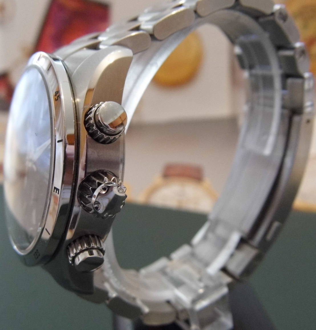 Eterna Kontiki Automatic Chronograph, Black Dial, Bracelet