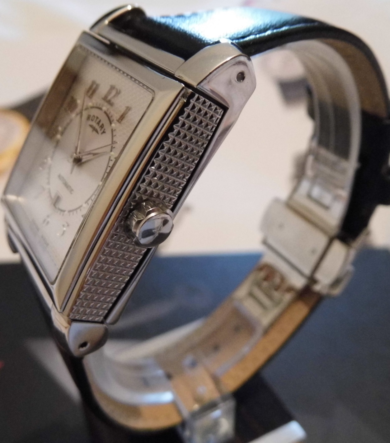 Rotary Reversible Automatic, Silver Dial, Leather Strap