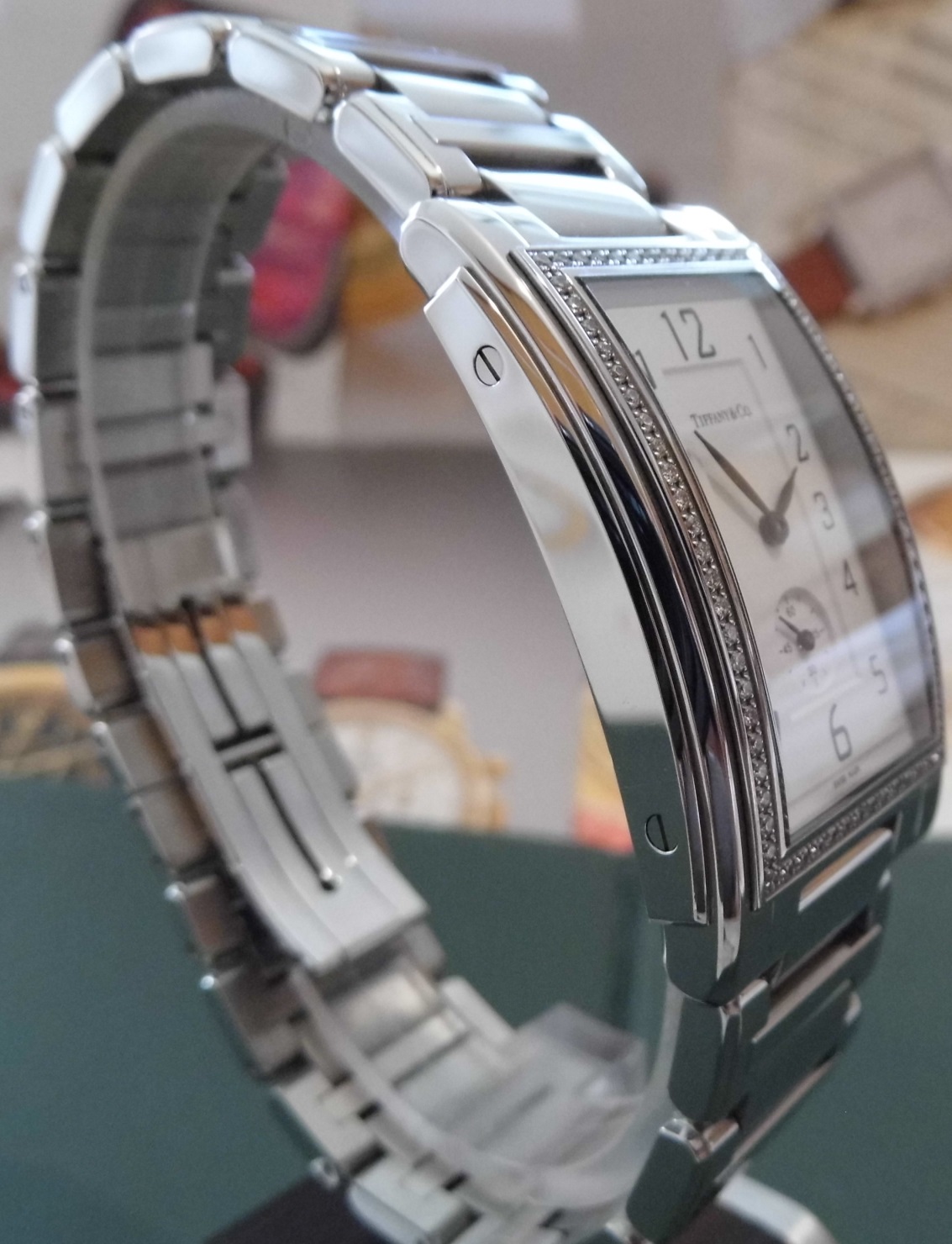 Tiffany & Co Grand Resonator Diamonds, White Dial, Steel Bracelet