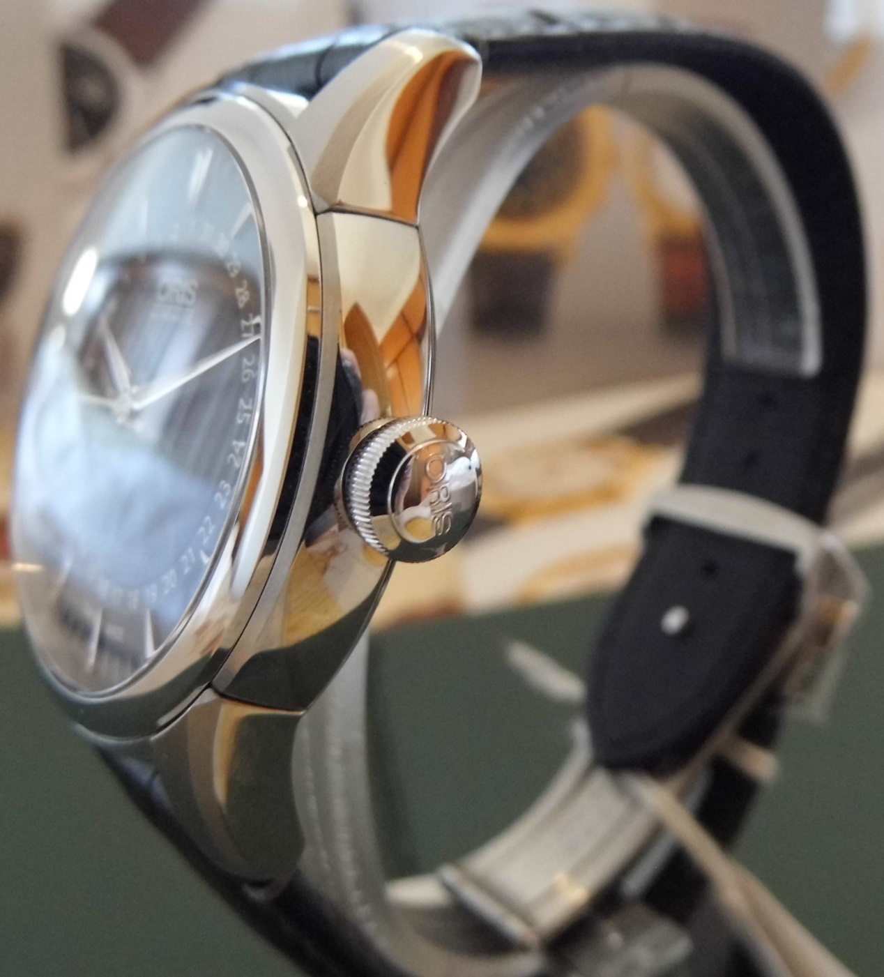 Oris Artelier Small Second Pointer Date, Black Dial, Leather Strap