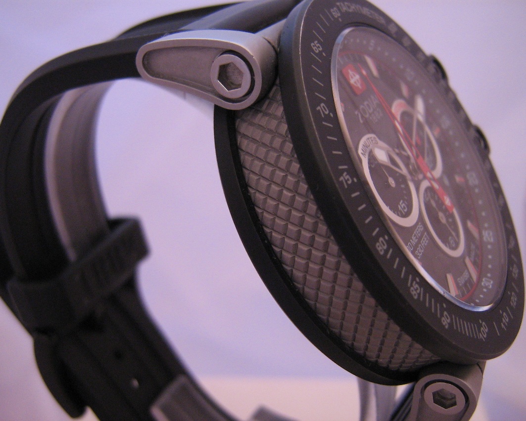 Zodiac ZMX02 Racer Chronograph, Black Dial With Rubber Strap