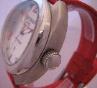 Locman Mare Titanium Watch, Silver Dial With Red Strap
