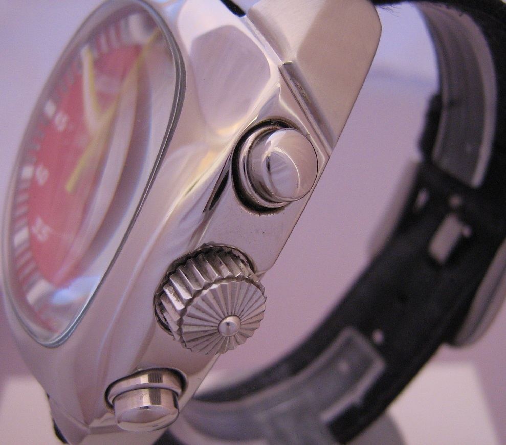 Locman 1970 Chronograph, Red Dial With Black Strap