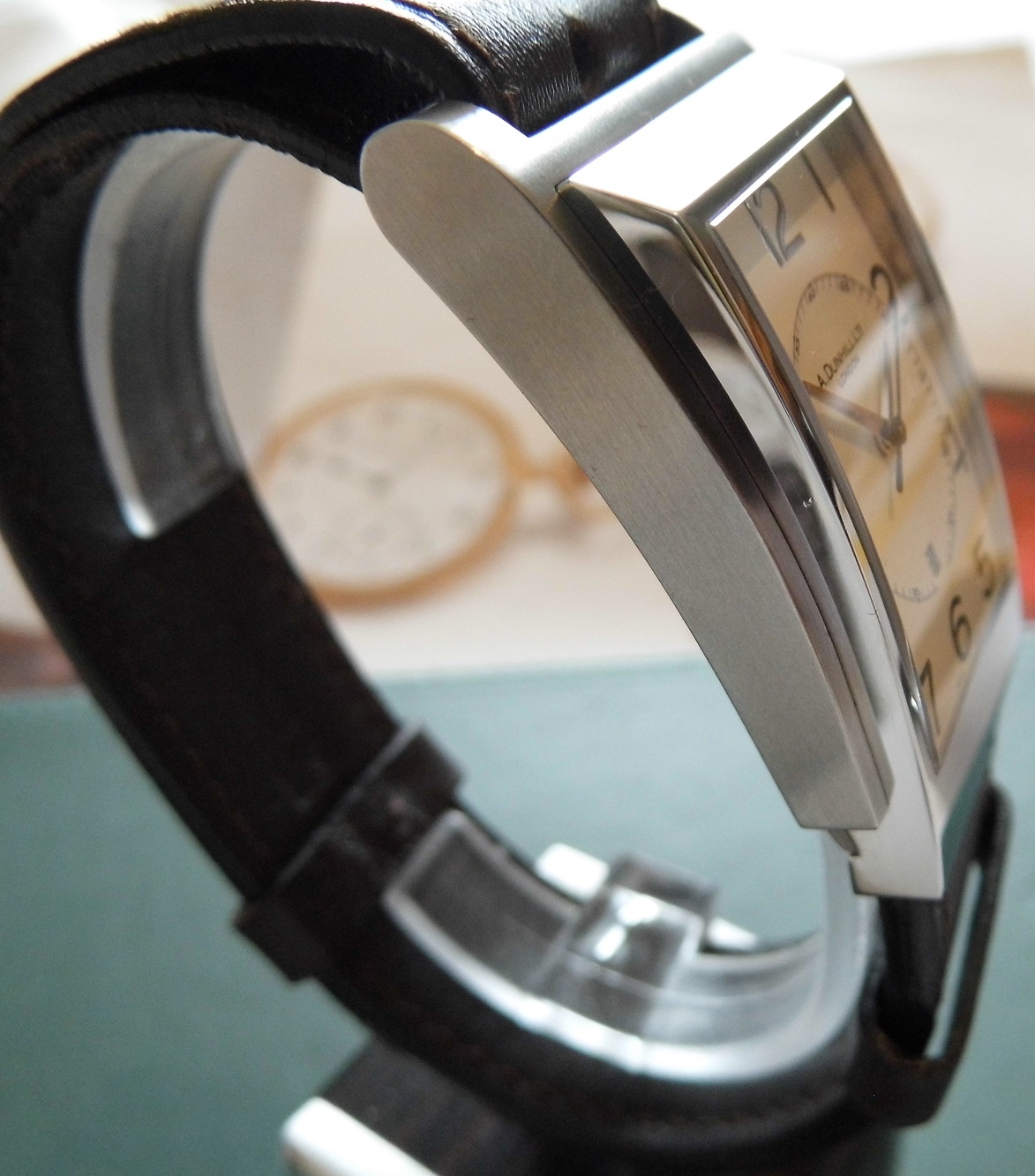 Dunhill D Type, White Dial, Brown Leather Strap