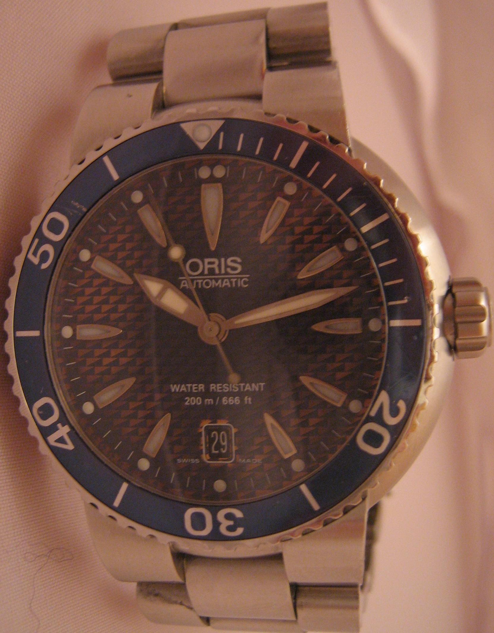 Oris TT1 Divers Watch, Blue Dial With Stainless Steel Bracelet