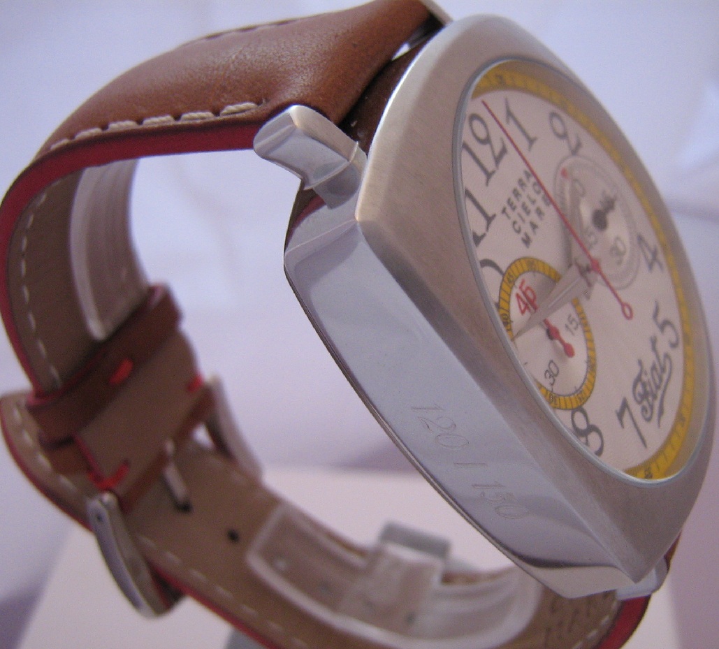 TCM Fiat Football Chronograph, White Dial With Leather Strap