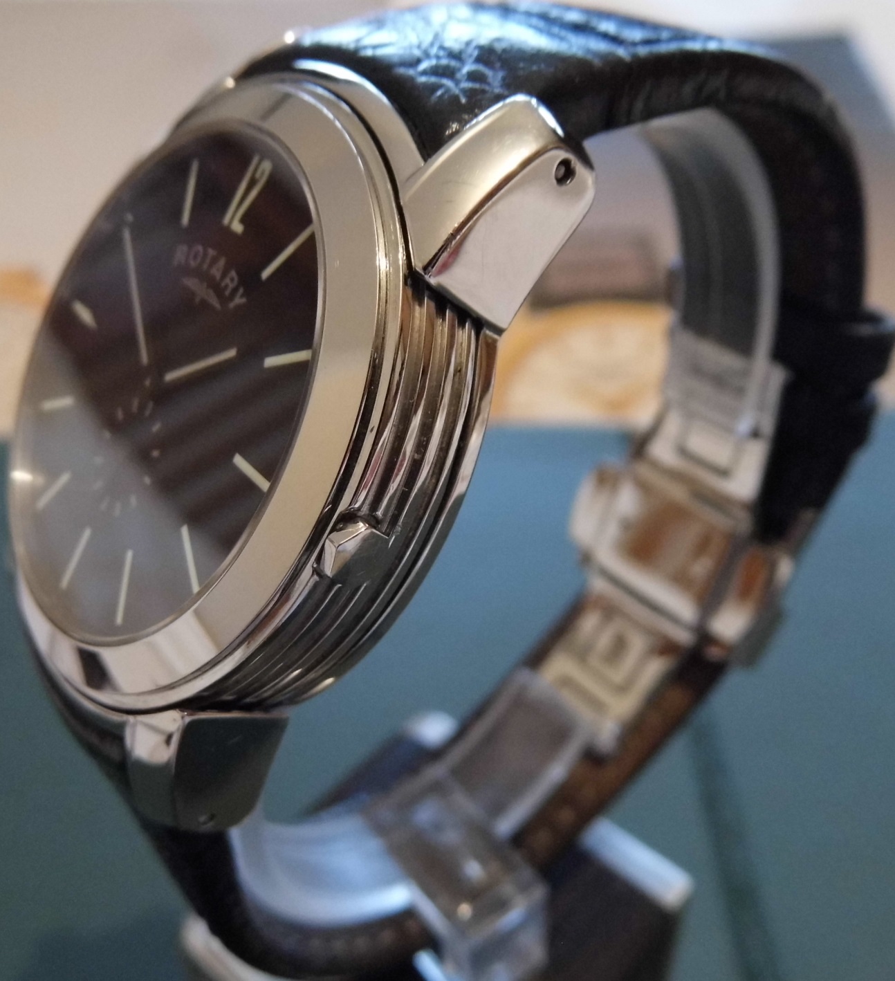 Rotary Revelation, Black / Silver Dial, Leather Strap 