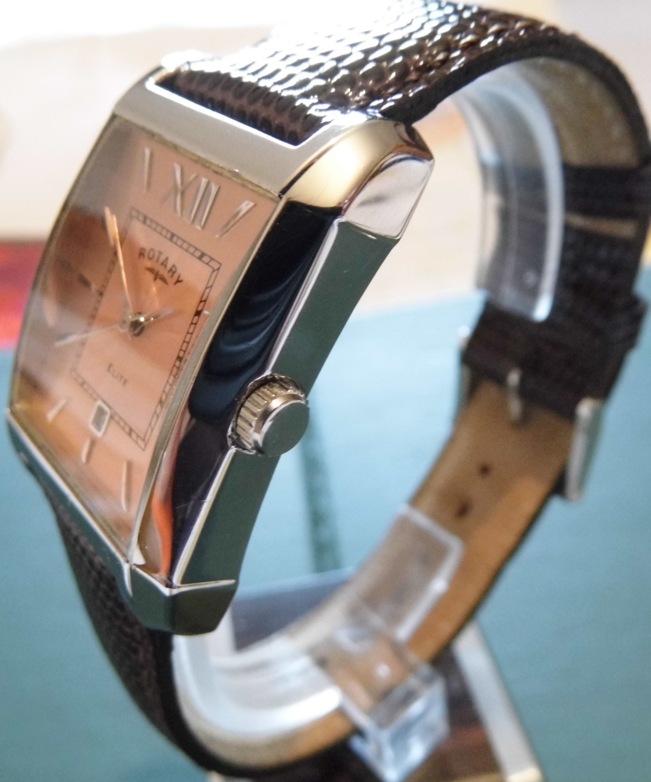 Rotary Elite Quartz, Copper Dial, Brown Leather Strap