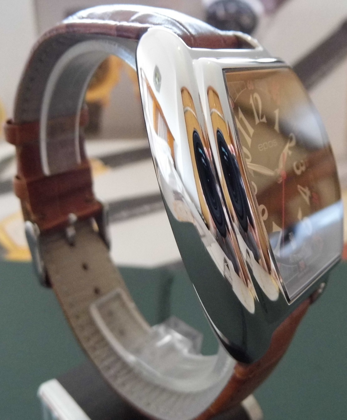 Epos Elegance Automatic, Black Dial, Leather Strap