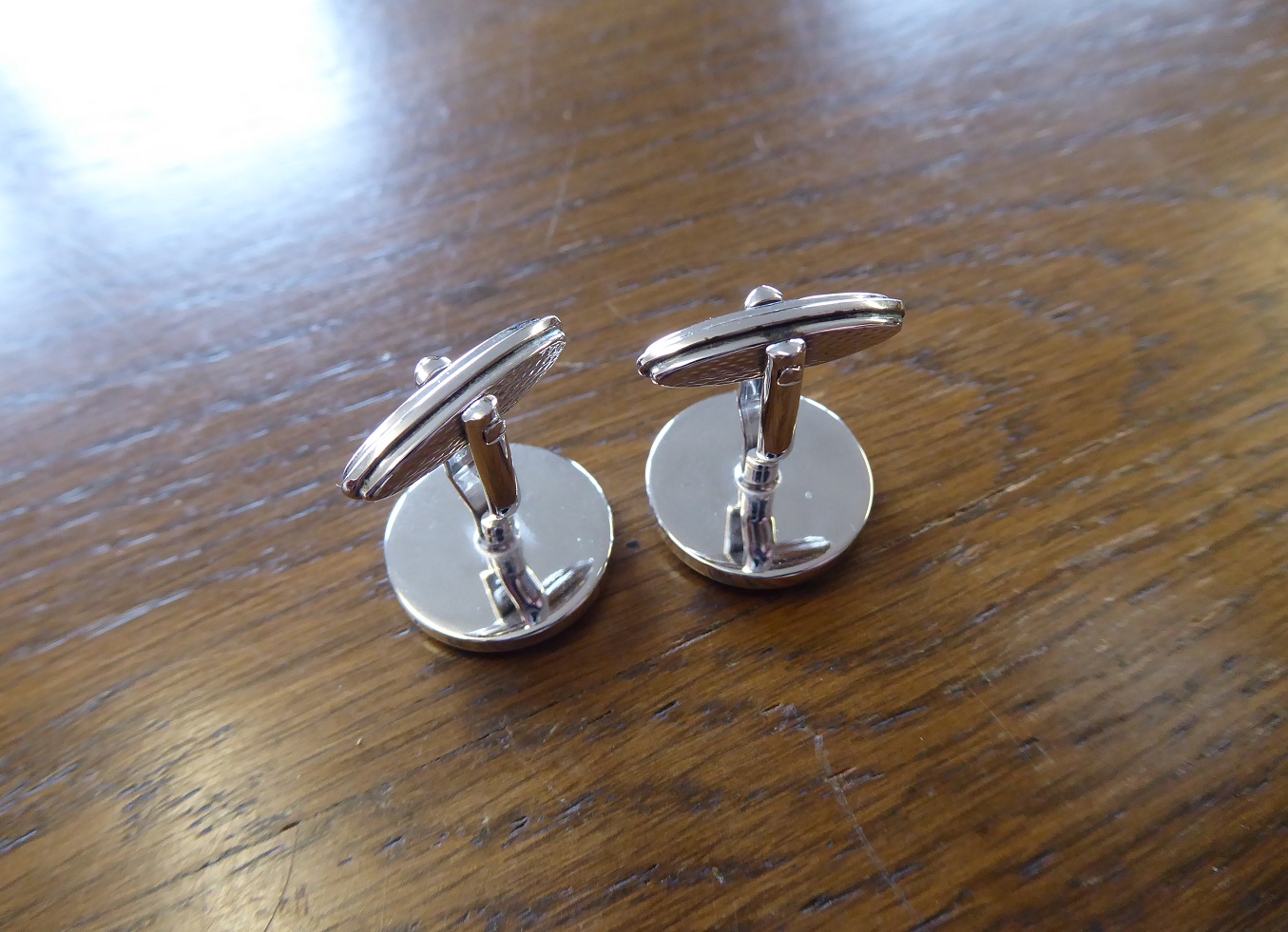 Alfred Dunhill Stainless Steel Tartan Cufflinks