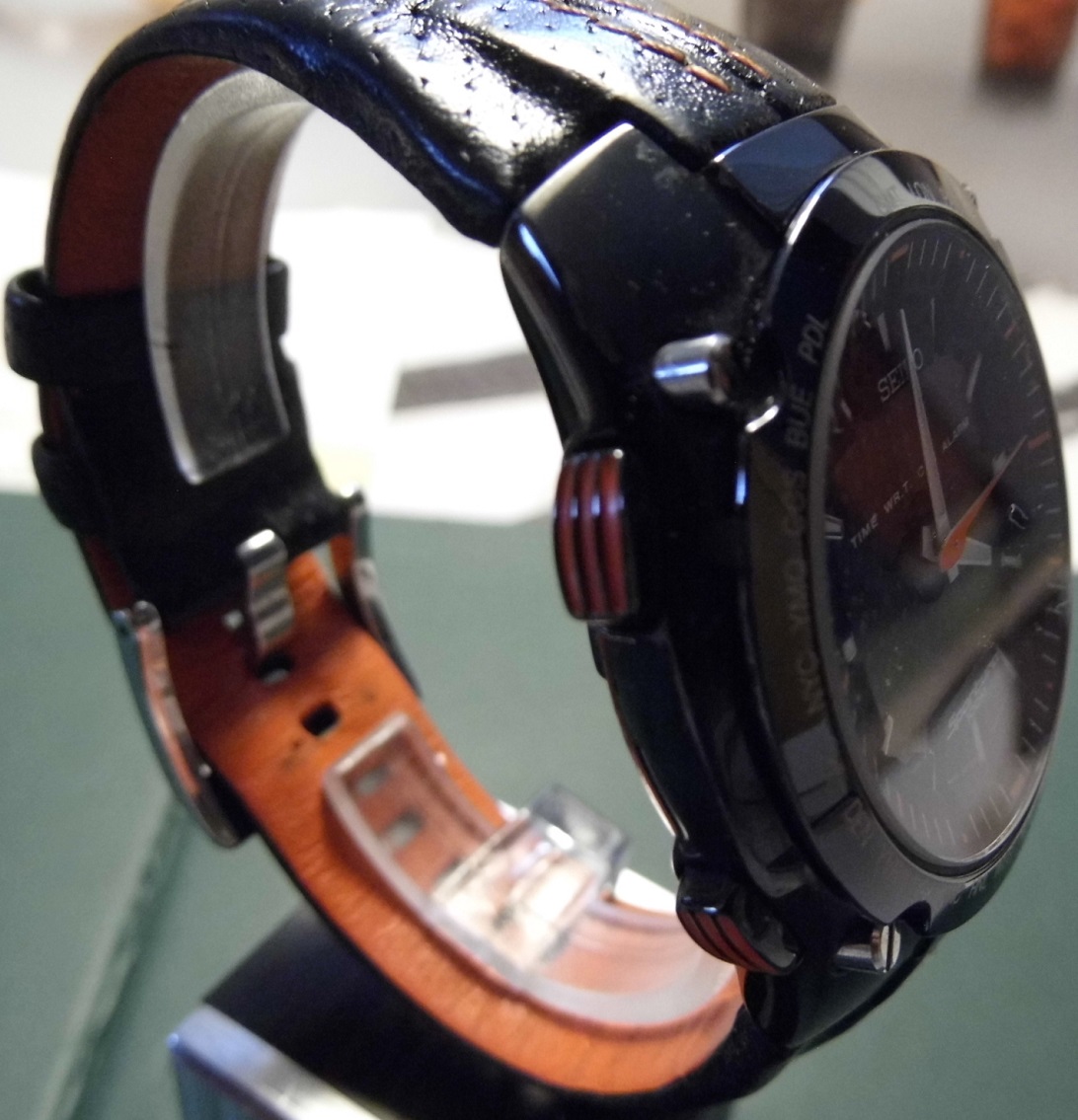 Seiko Sportura Duo Display, Black Dial, Strap