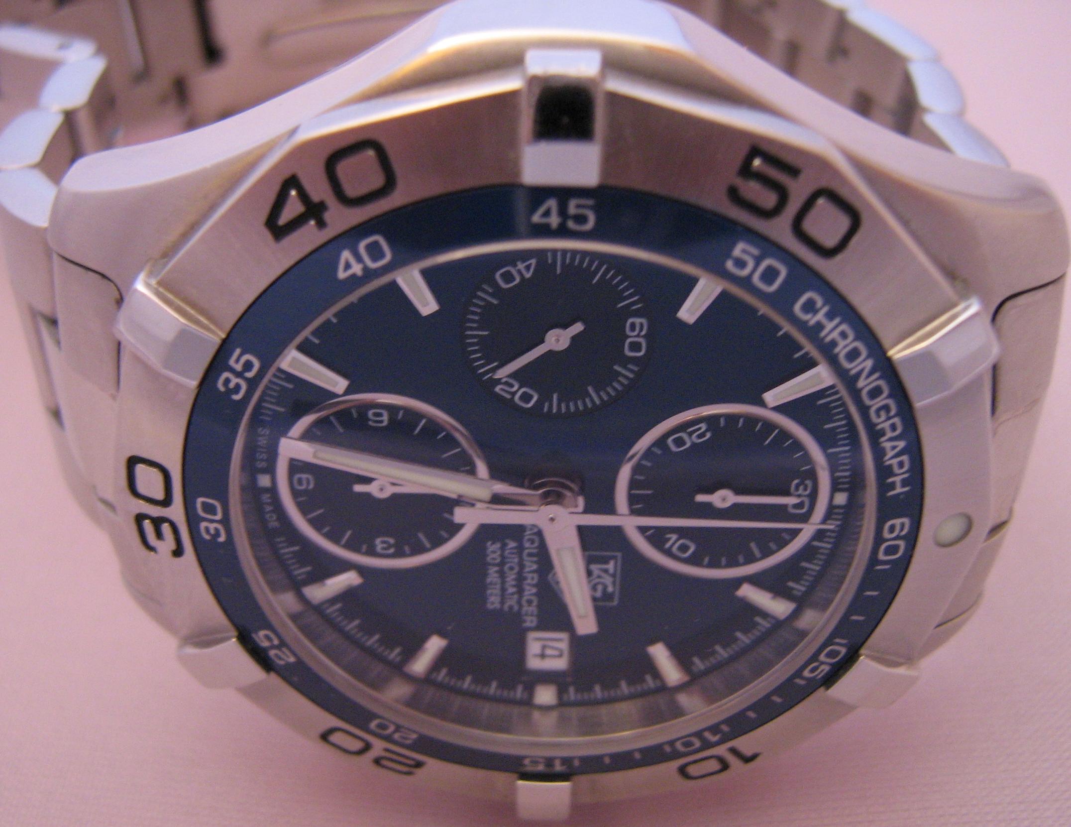 Tag Heuer Aquaracer Chronograph, Blue Dial With Stainless Steel Bracelet