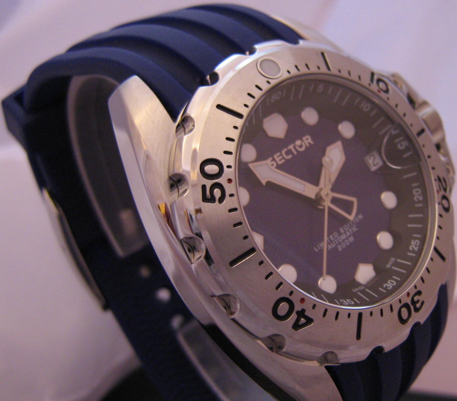 Sector 600 Limited Edtion Automatic Divers Watch, Blue Dial With Rubber Strap