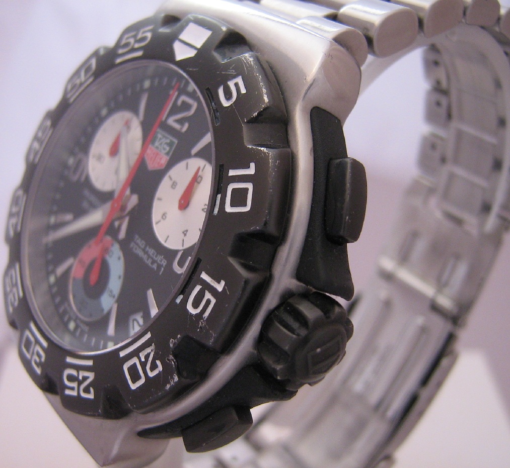 Tag Heuer F1 Chronograph, Black Dial With Steel Bracelet