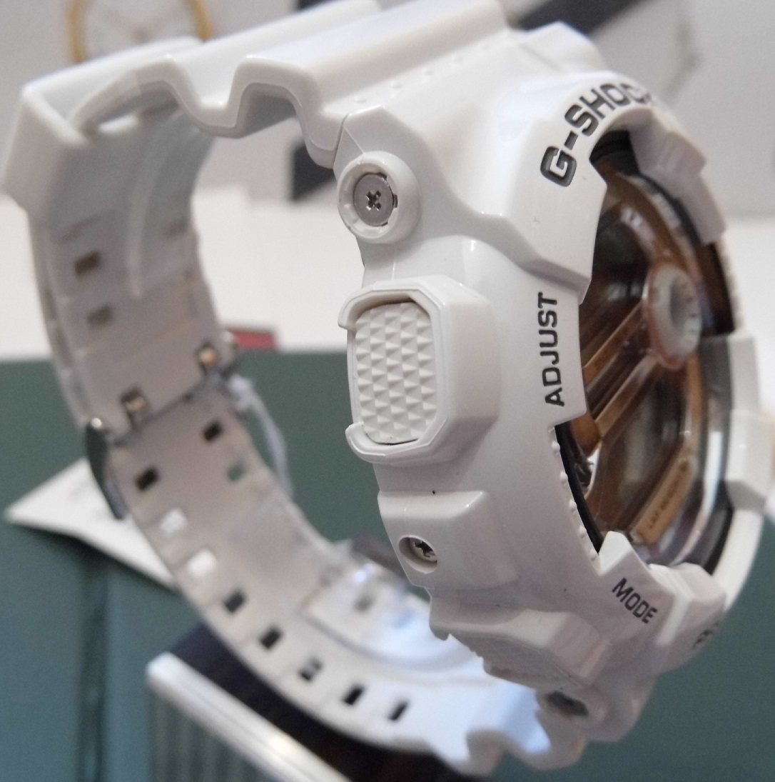 Casio G Shock GD-110-7DR, Silver Dial, White Case & Strap