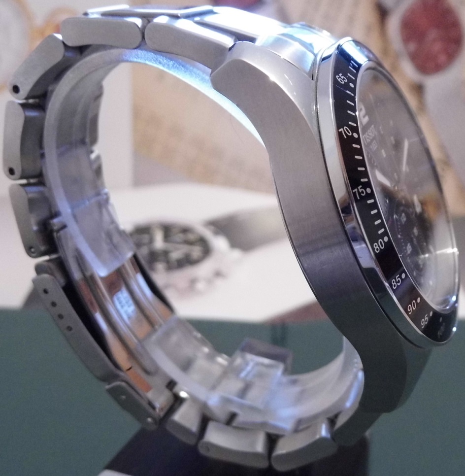 Tissot V8 Chronograph, Black Dial, Steel Bracelet