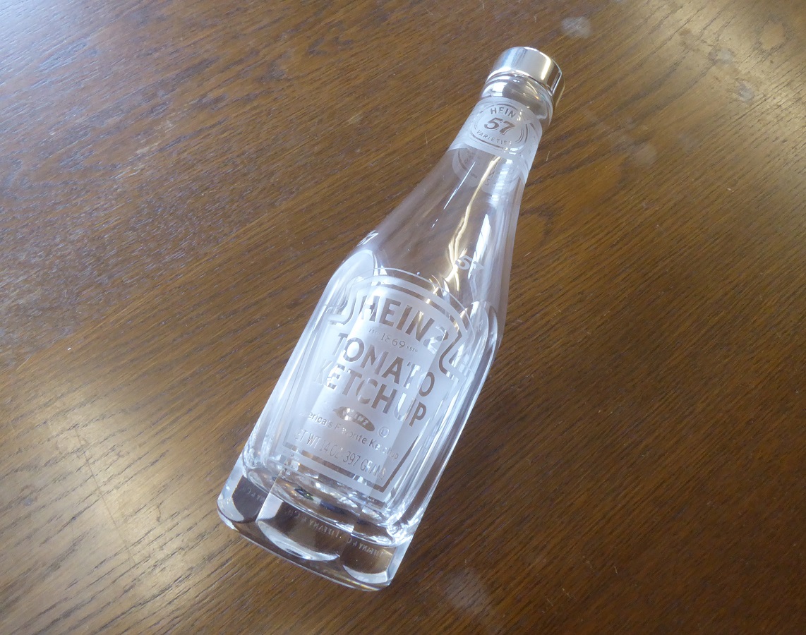 A Tiffany & Co Crystal Glass Heinz 57 Tomato Ketchup Bottle